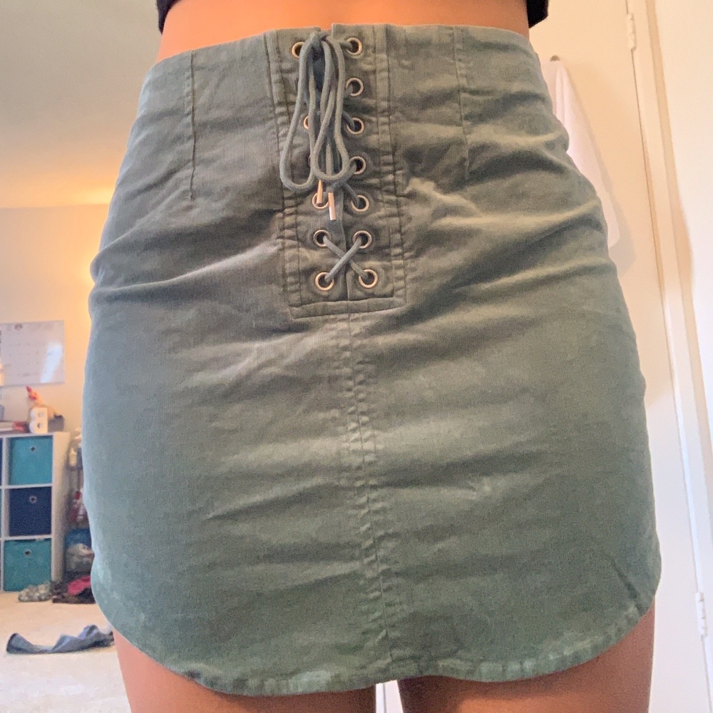 Seafoam Green Corduroy Skirt